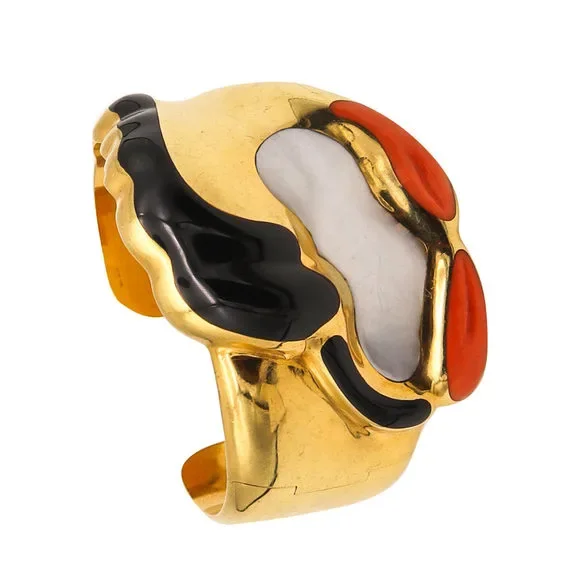 Tiffany & Co. 1977 Elsa Peretti Escorpio Cuff Bracelet 18Kt Yellow Gemstones - Picture 1 of 10